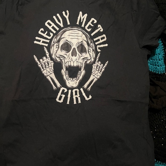 New Heavy Metal girl black rock t shirt size Medium - Picture 4 of 5